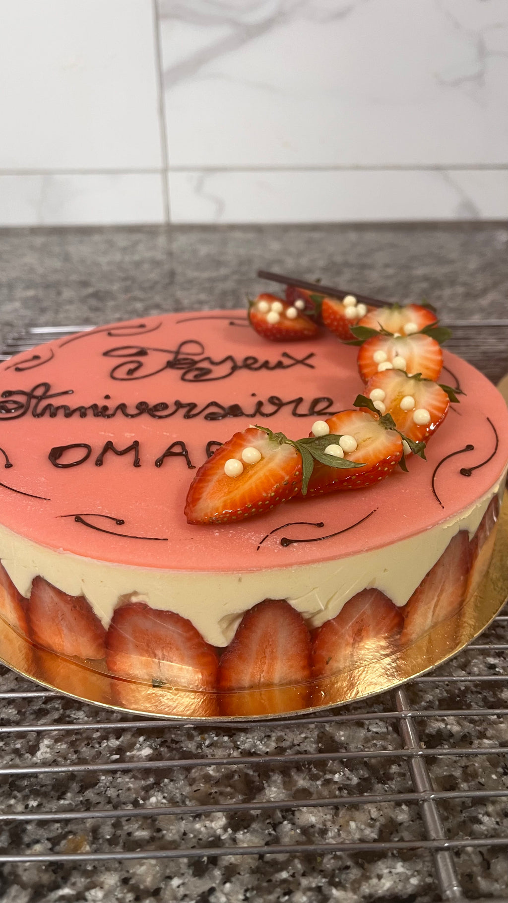 fraisier pate d'amande