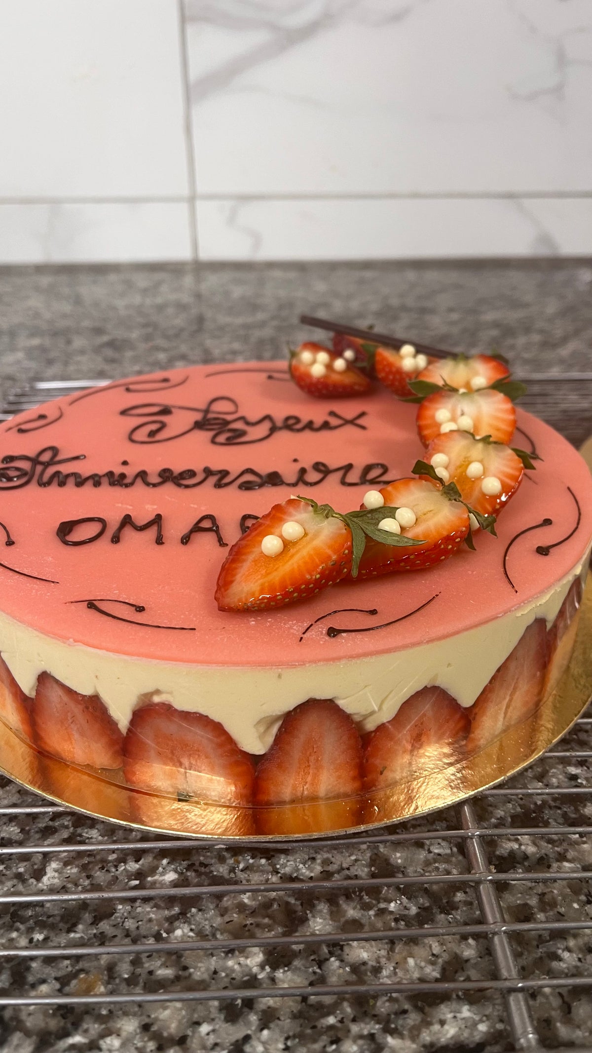 fraisier pate d'amande