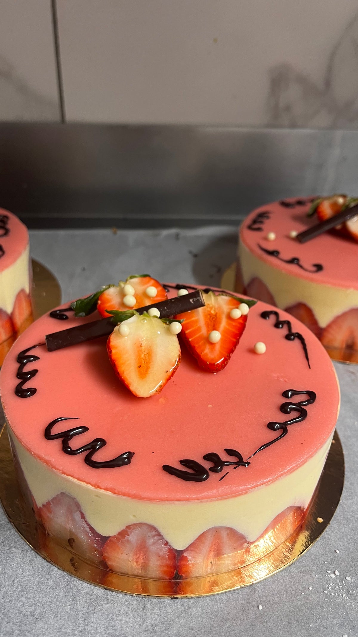 fraisier pate d'amande